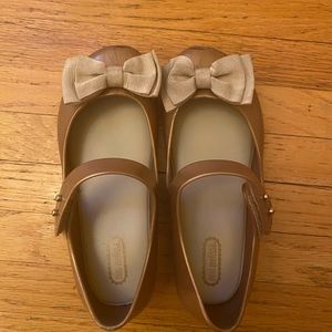 Like new Mini Melissa Gold Glitter Mary Jane Shoes Size 11